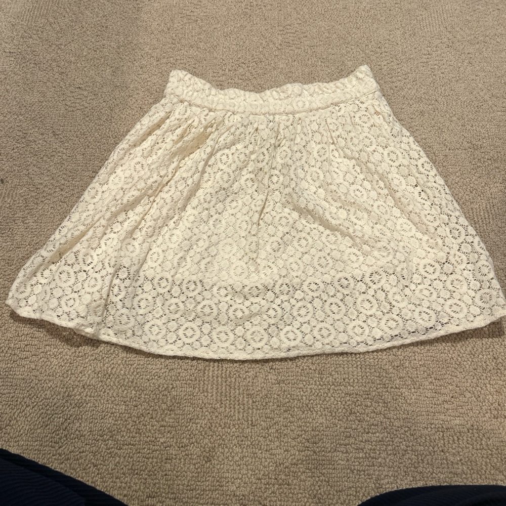 Elegant Cream eyelet Skirt